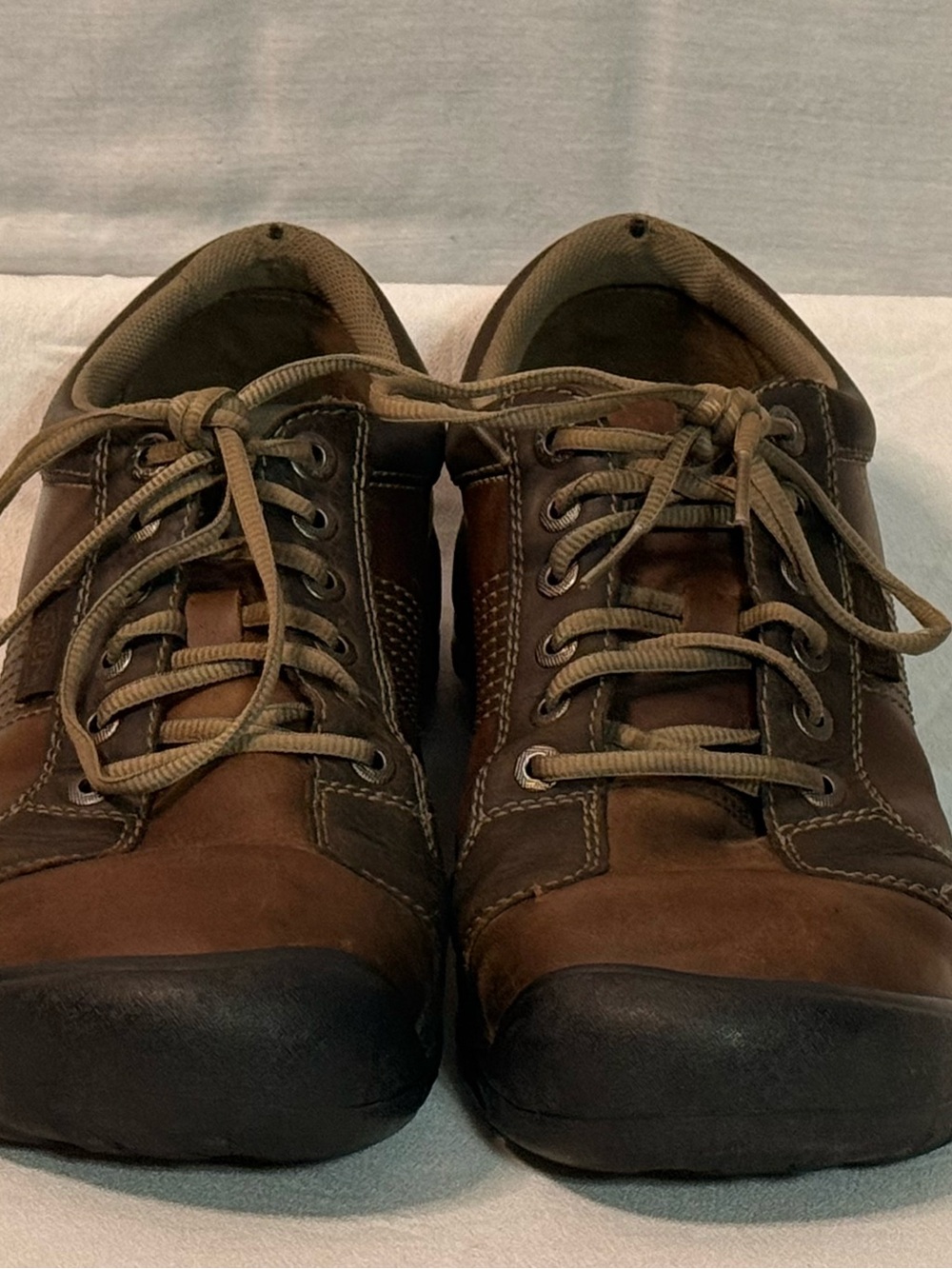 KEEN Men’s Brown Leather Lace Up Walking Shoes Size 11